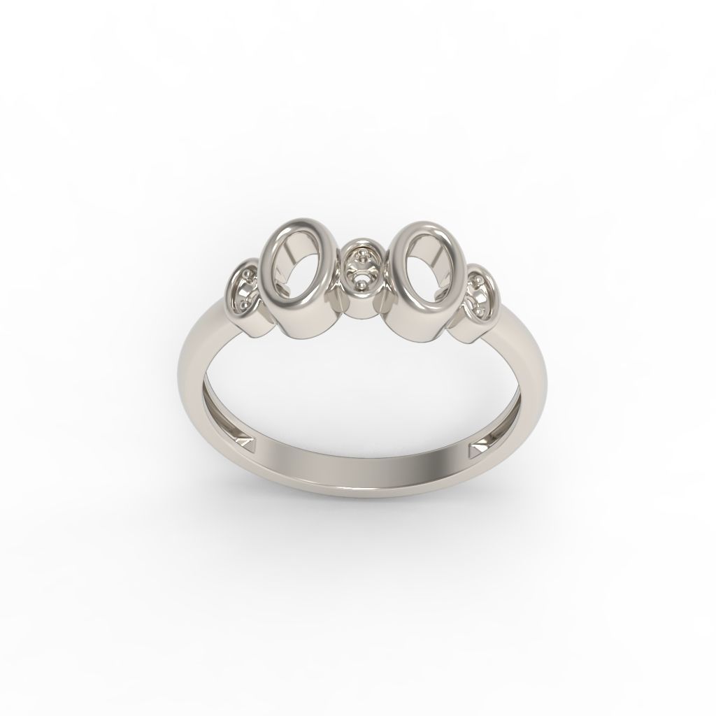 Women ring with gems 3dm stl 3D print model_15