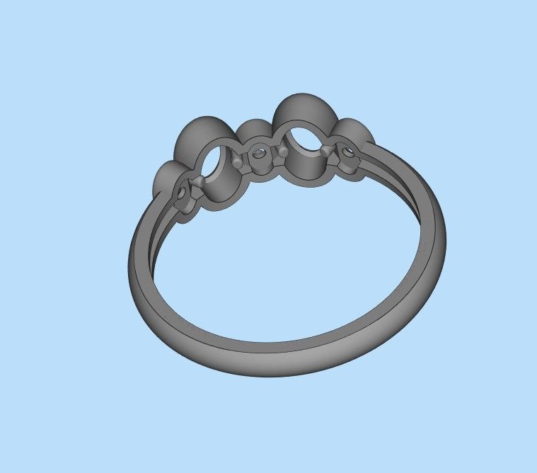 Women ring with gems 3dm stl 3D print model_28