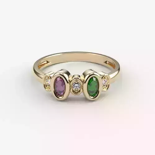 Women ring with gems 3dm stl