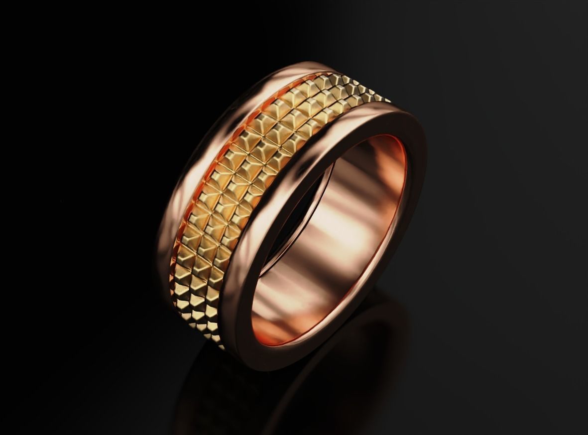 Stylish ring with spikes 608 3D print model_4
