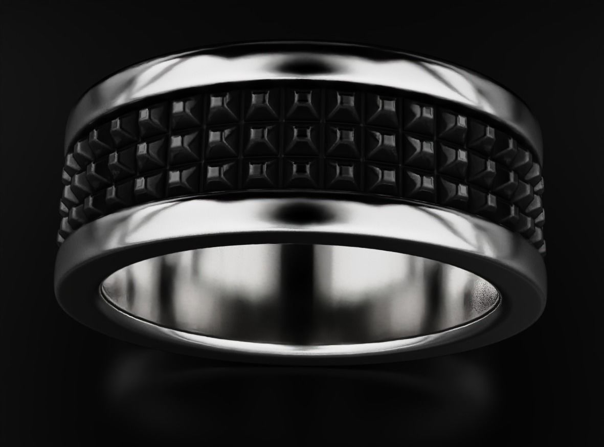 Stylish ring with spikes 608 3D print model_1