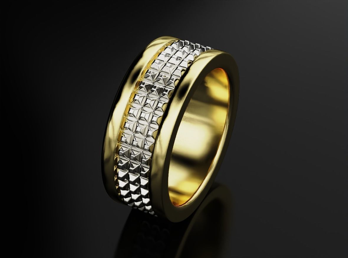 Stylish ring with spikes 608 3D print model_9