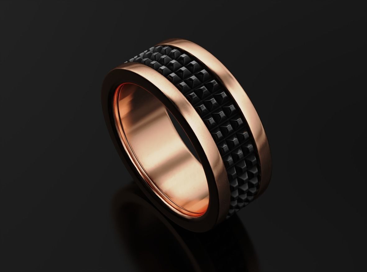Stylish ring with spikes 608 3D print model_2