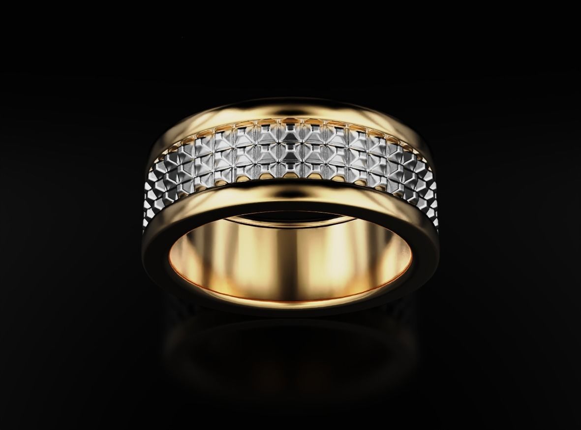 Stylish ring with spikes 608 3D print model_10
