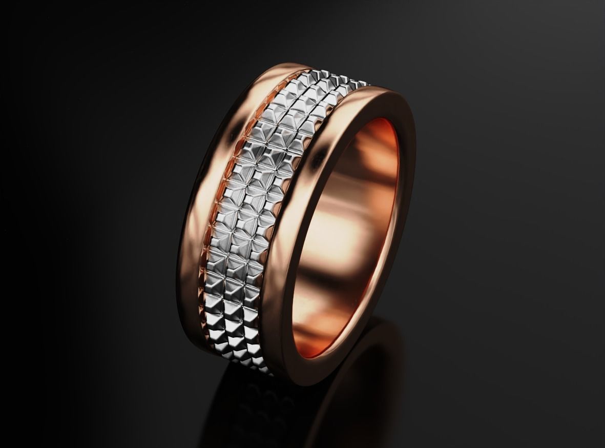 Stylish ring with spikes 608 3D print model_7