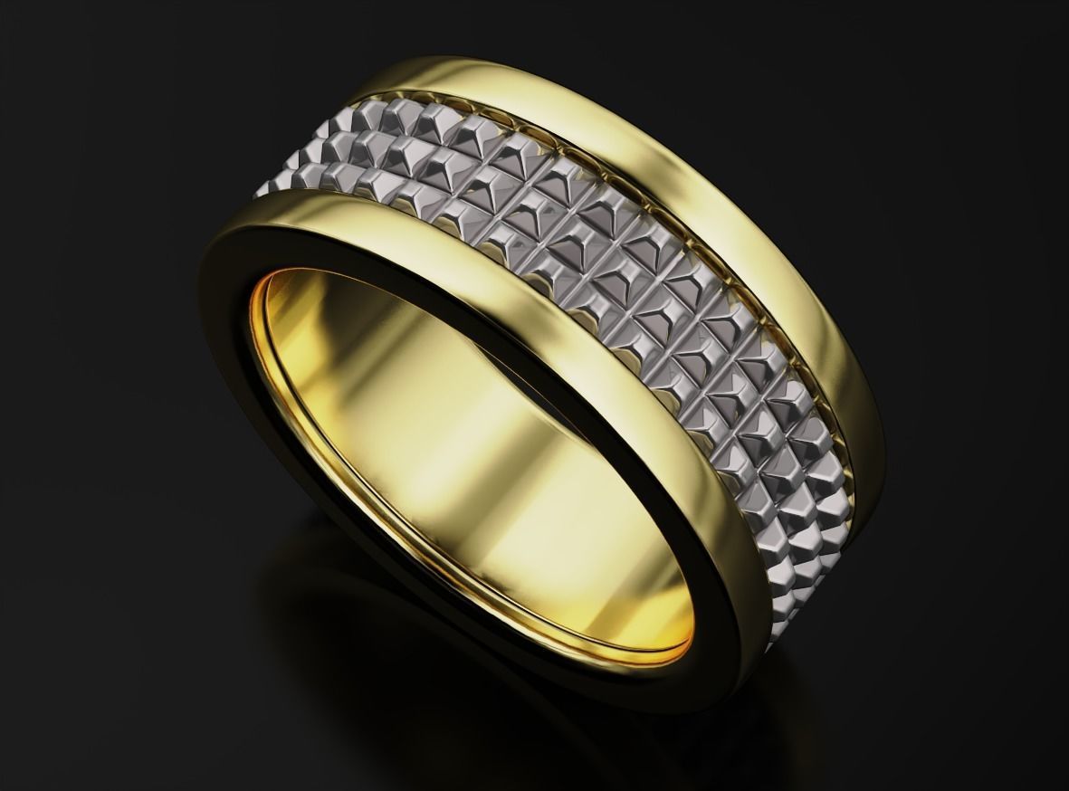 Stylish ring with spikes 608 3D print model_8