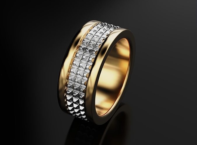 Stylish ring with spikes 608 3D print model