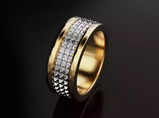 Stylish ring with spikes 608 3D print model