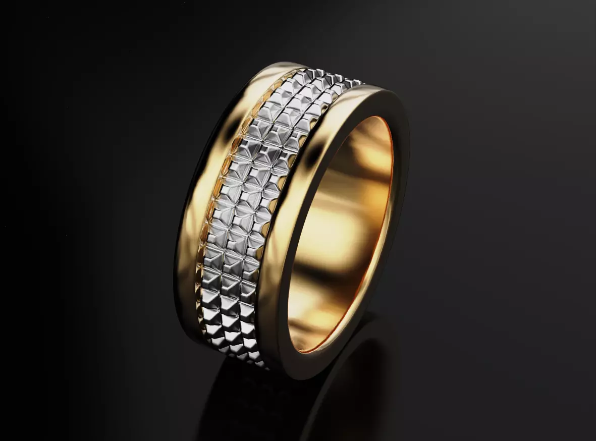 Stylish ring with spikes 608 3D print model_0