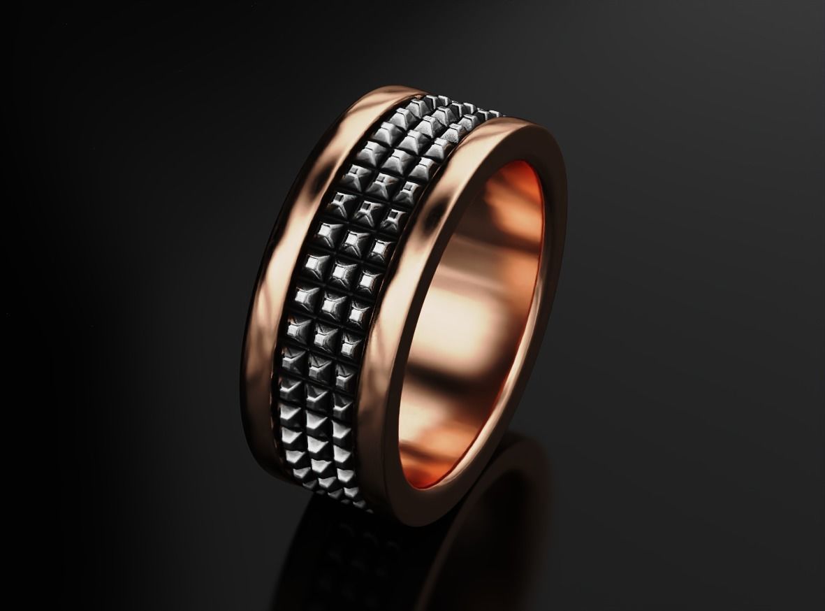 Stylish ring with spikes 608 3D print model_12