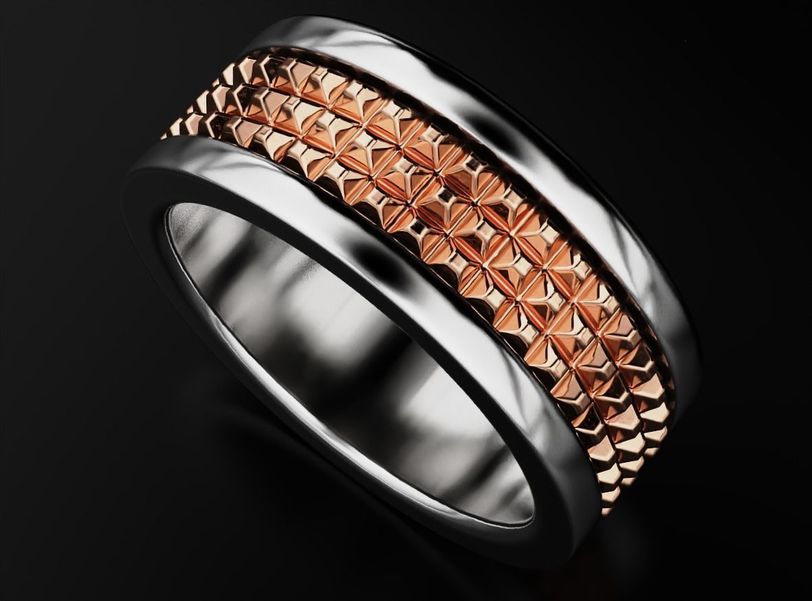 Stylish ring with spikes 608 3D print model_5
