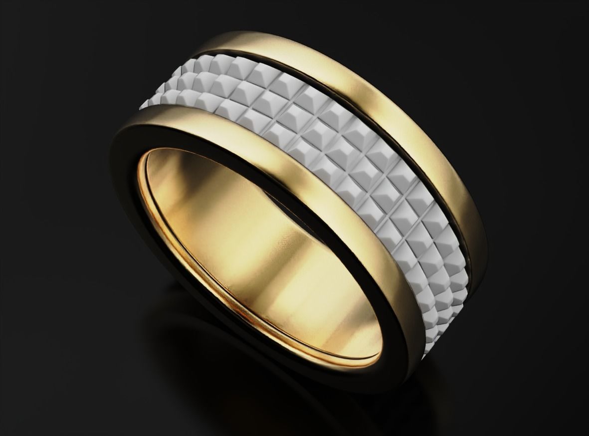 Stylish ring with spikes 608 3D print model_11