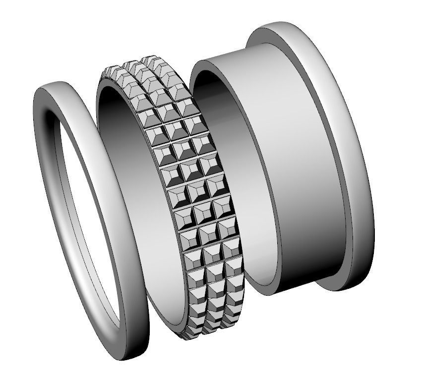 Stylish ring with spikes 608 3D print model_14