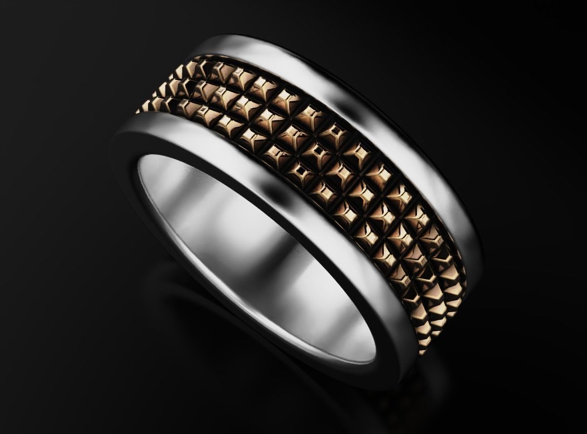 Stylish ring with spikes 608 3D print model_6