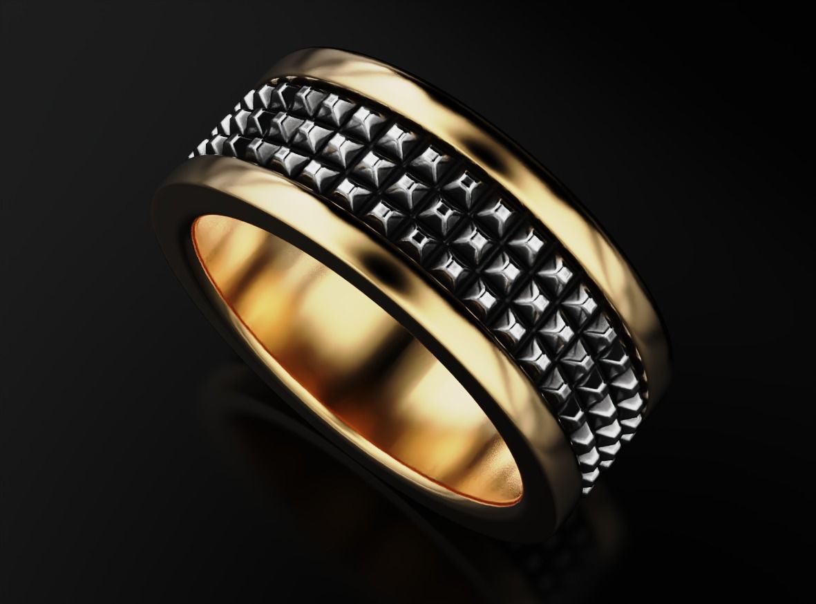 Stylish ring with spikes 608 3D print model_3