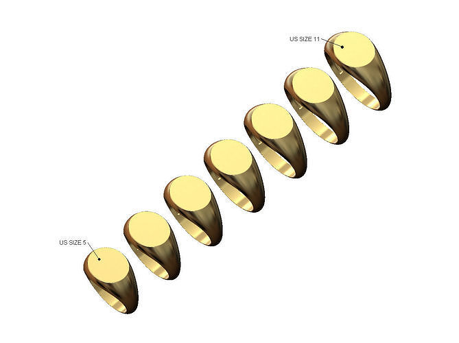 10x 12mm oval signet ring  3D print model