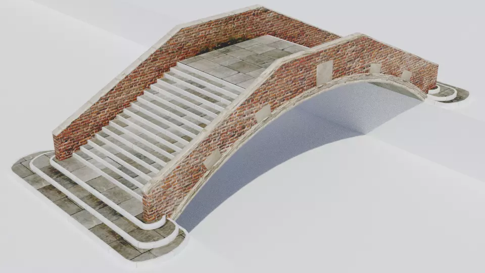 Venitian Bridge - Low poly PBR Low-poly 3D model_0