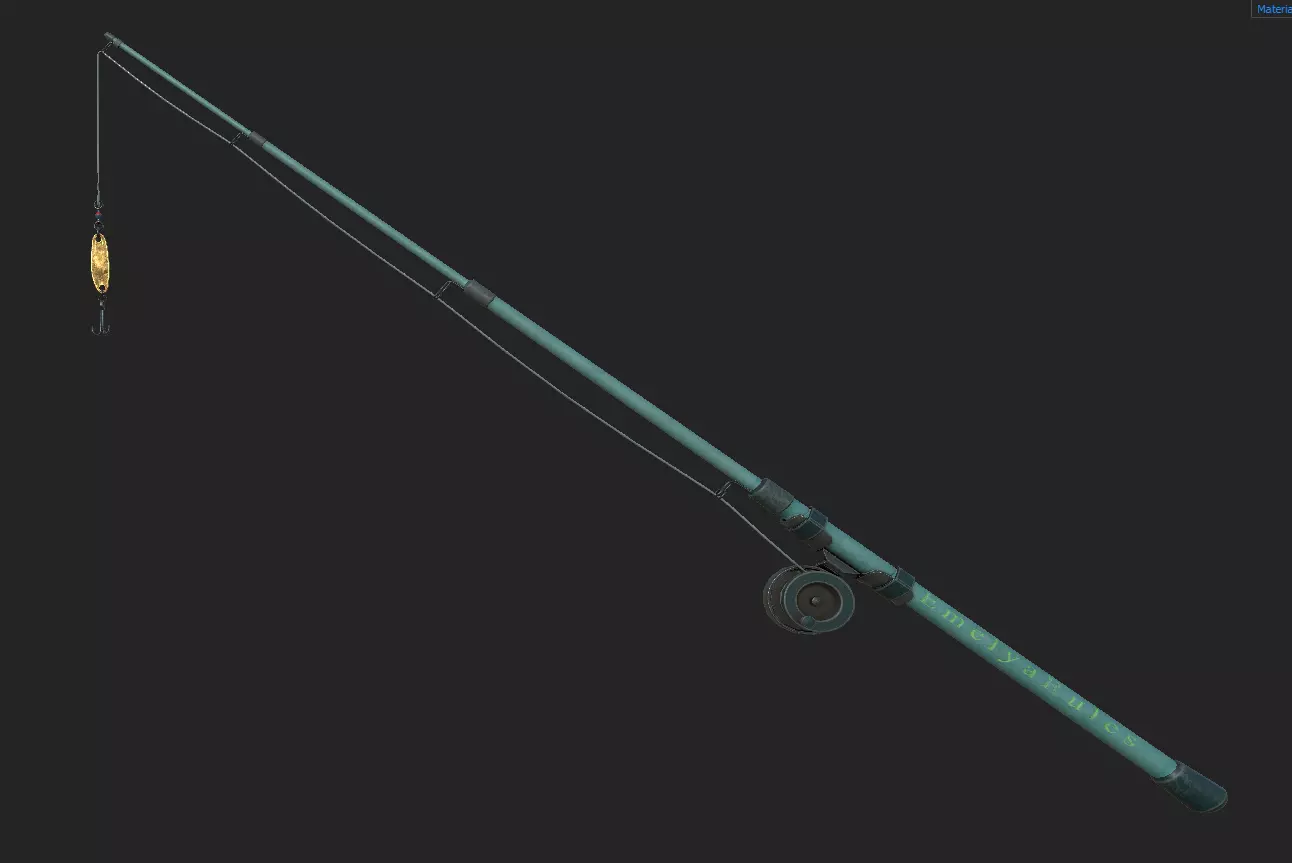 fishing rod Free low-poly 3D model_0