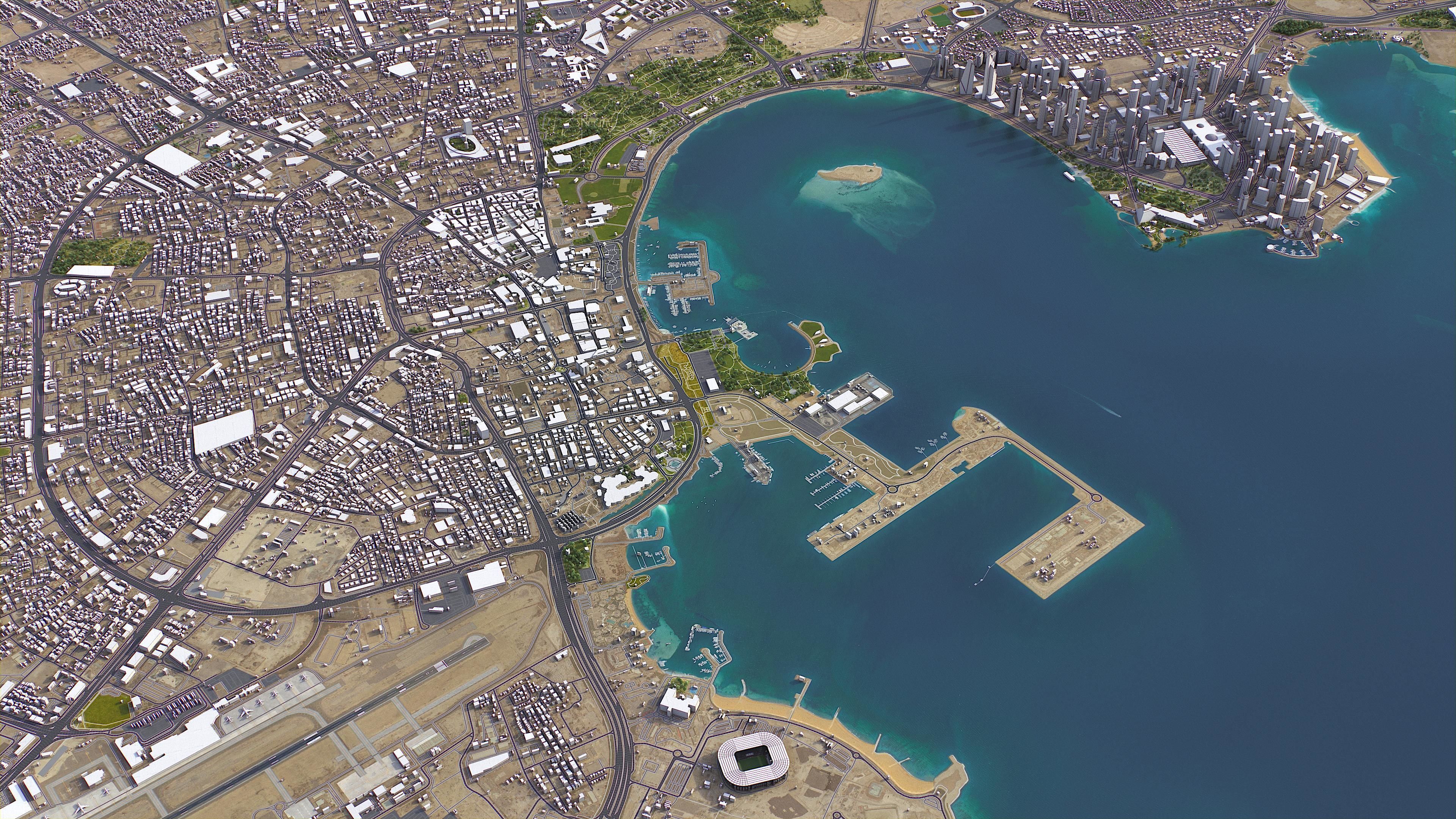 Qatar Low-poly 3D model_13