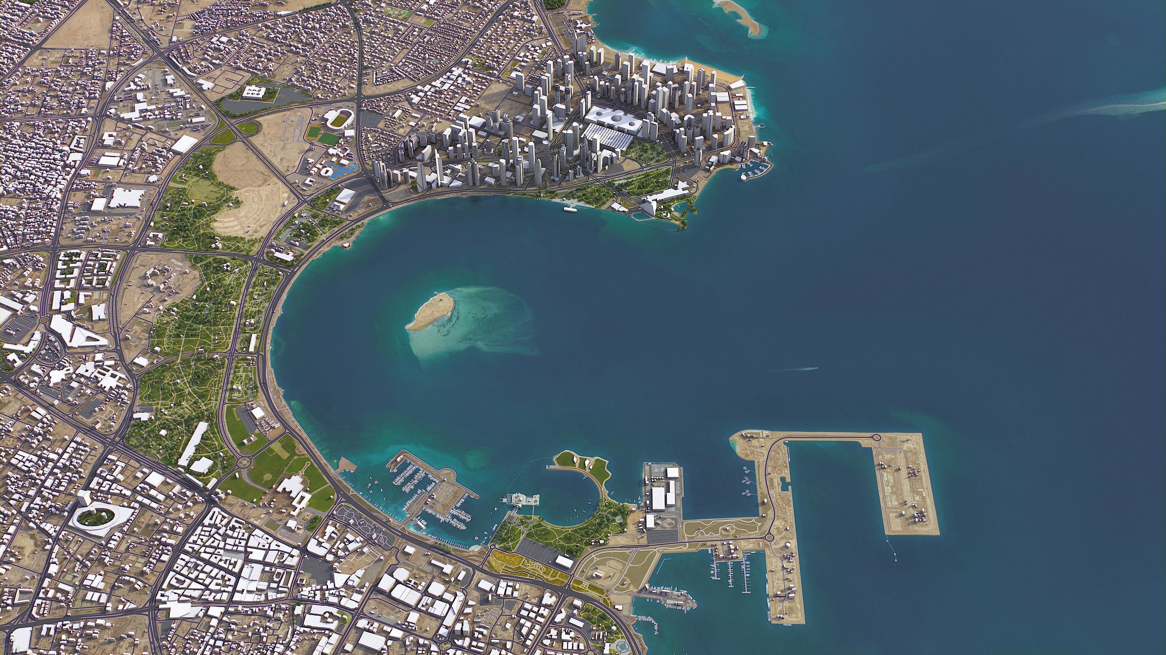 Qatar Low-poly 3D model_7