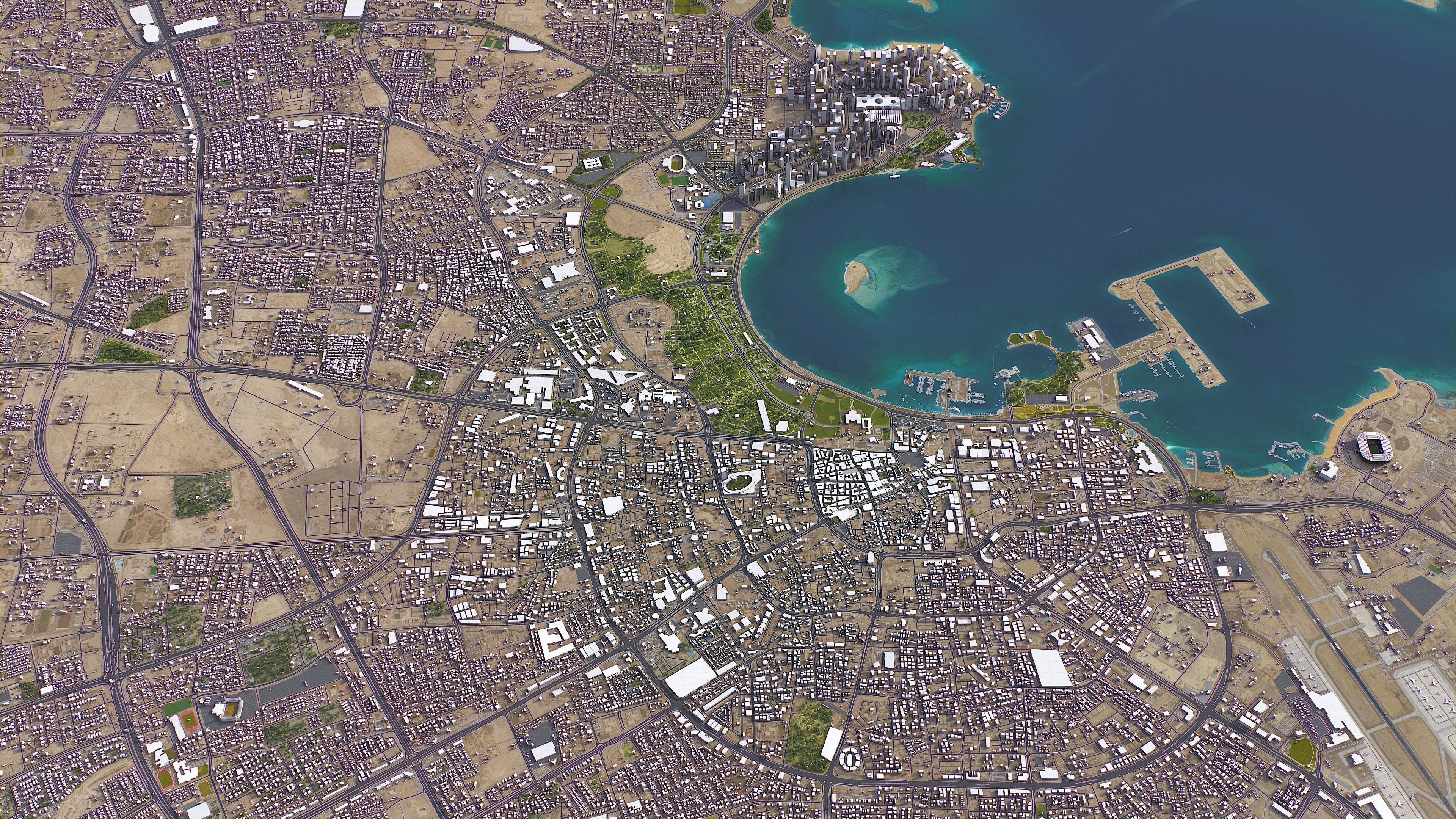 Qatar Low-poly 3D model_12