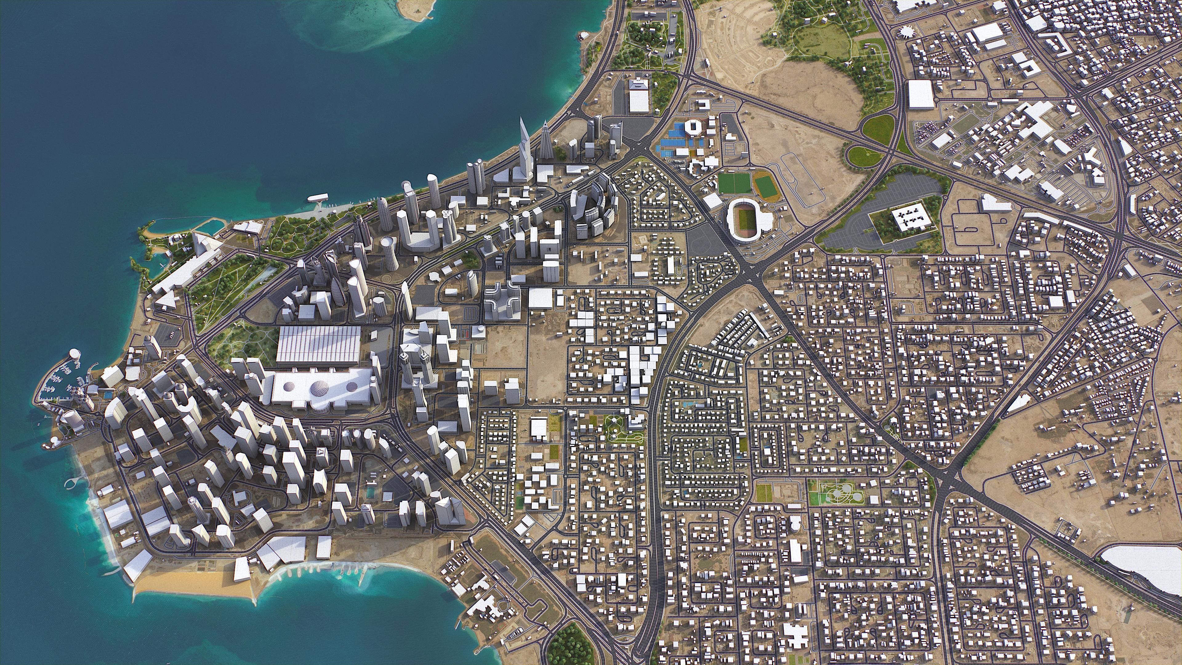 Qatar Low-poly 3D model_4