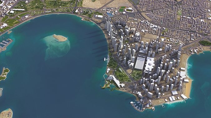 Qatar Low-poly 3D model 4