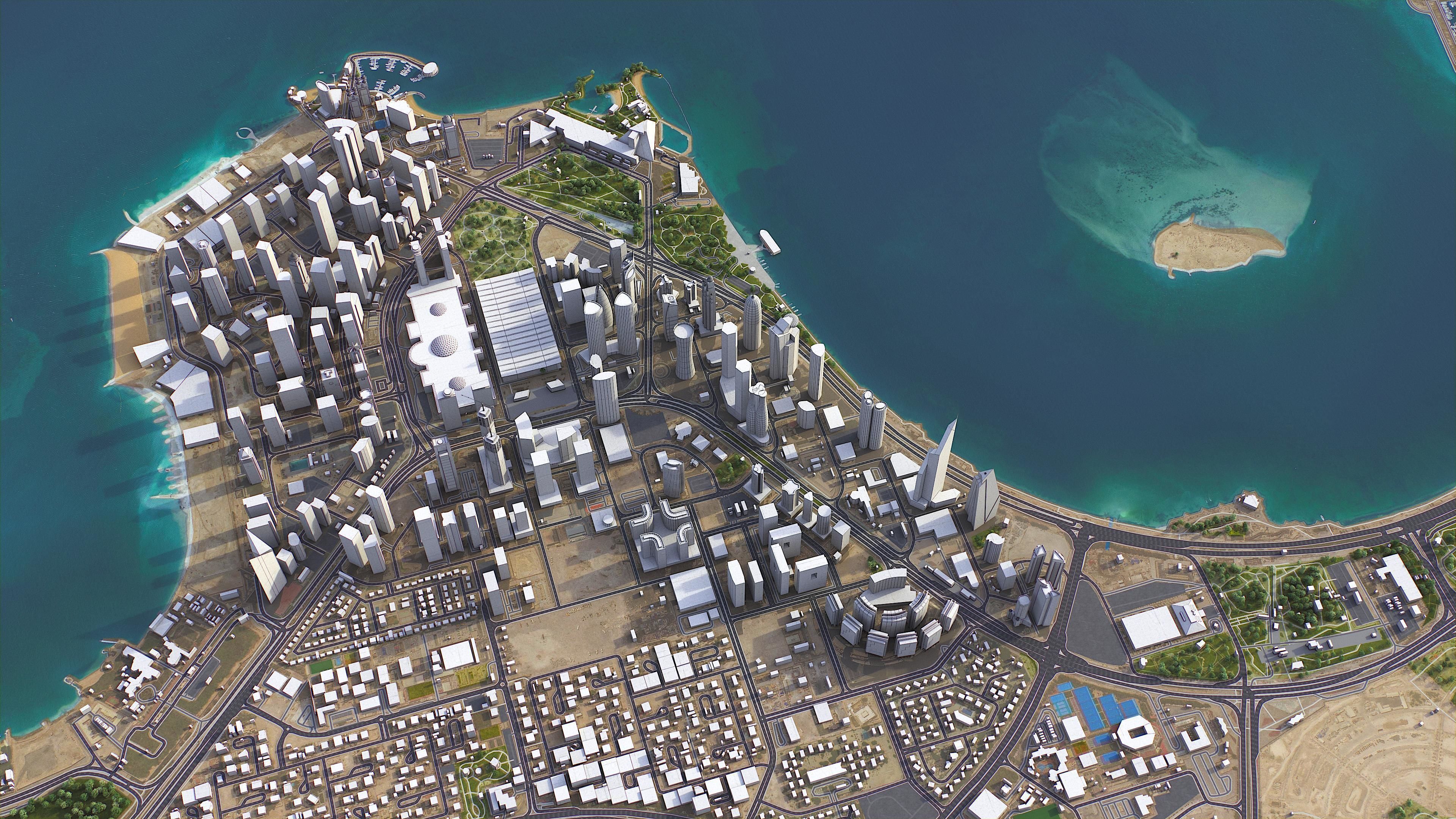 Qatar Low-poly 3D model_6