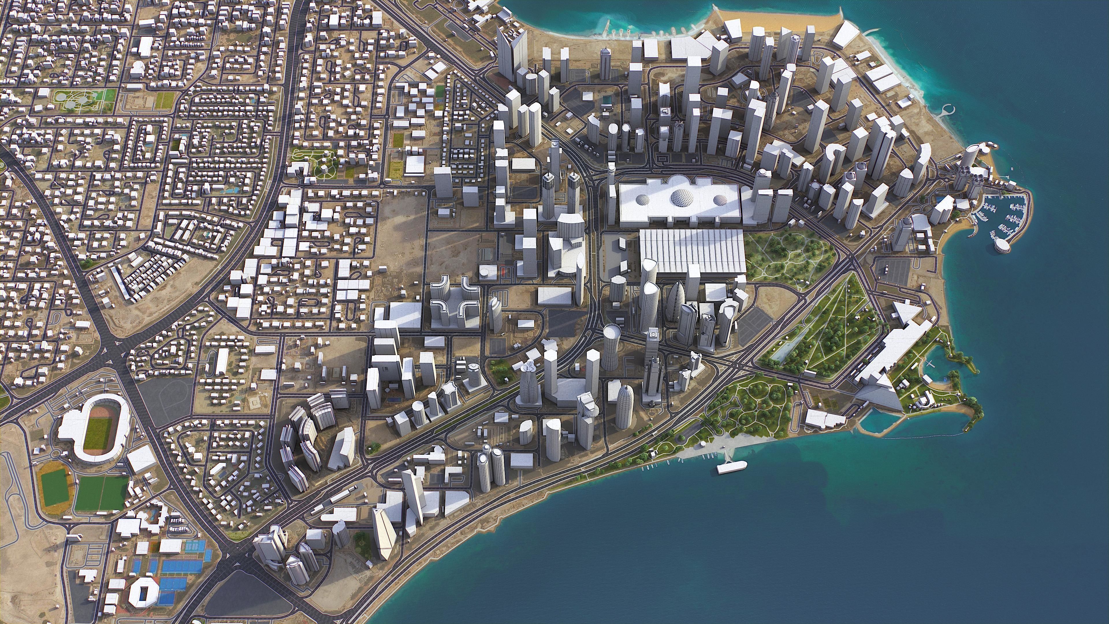 Qatar Low-poly 3D model_2