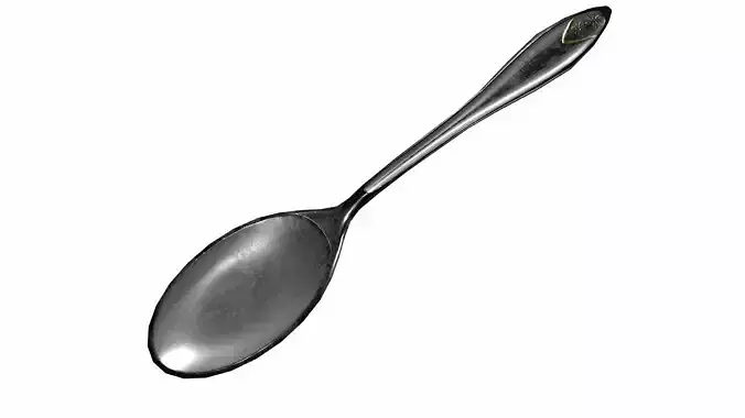 Old spoon Low-poly 3D model