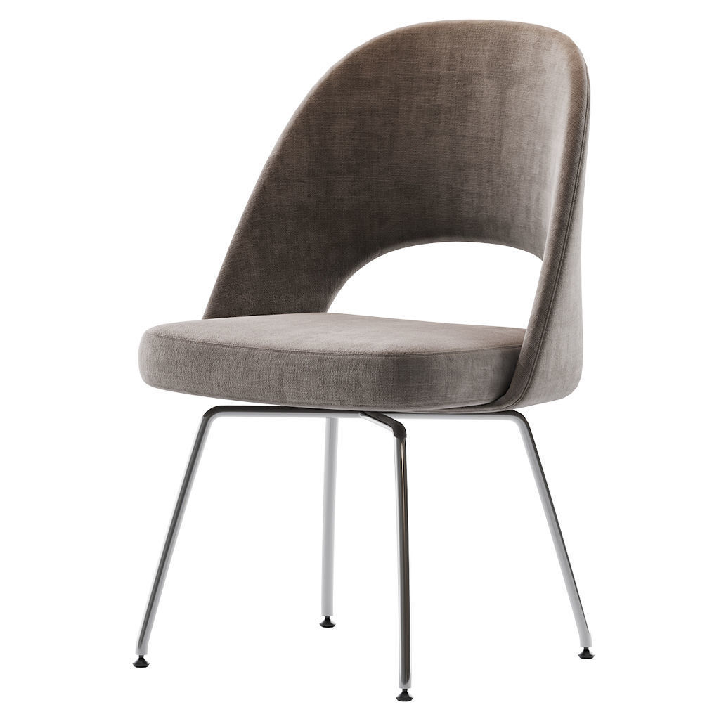 Saarinen Executive Armless Chair Knoll 3D model_3