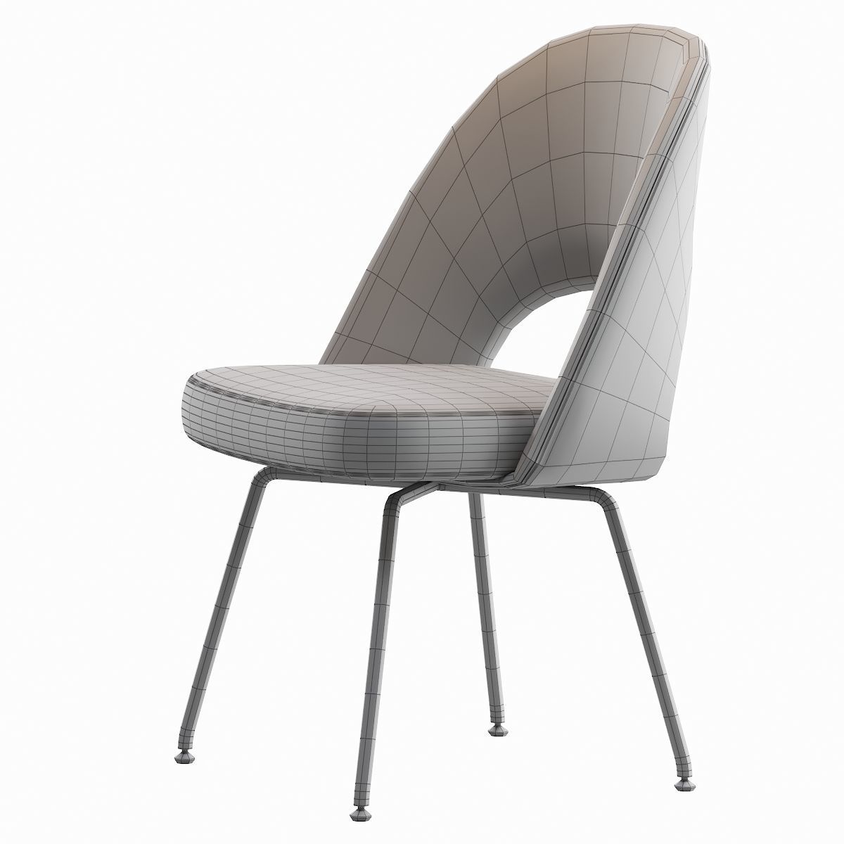 Saarinen Executive Armless Chair Knoll 3D model_4