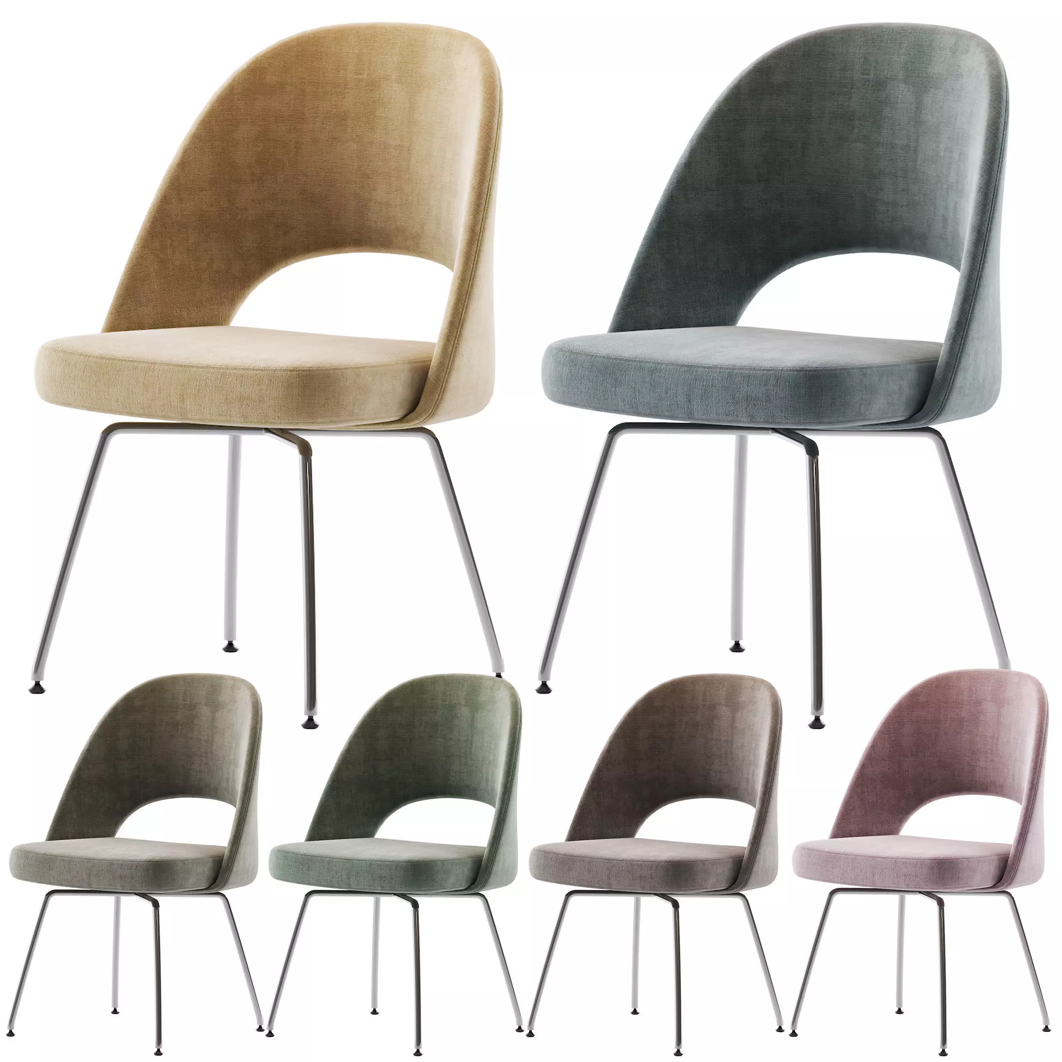 Saarinen Executive Armless Chair Knoll 3D model_0