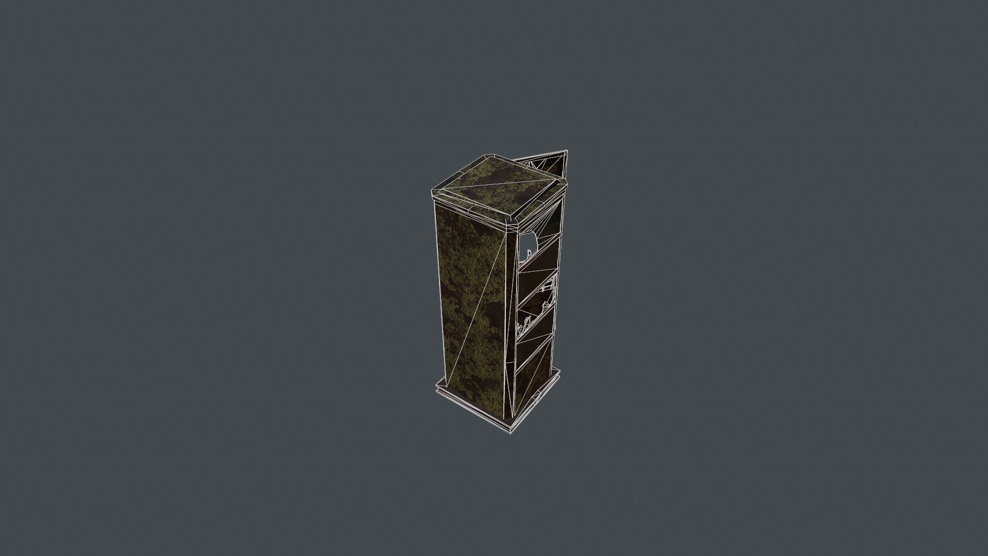Phone booth game ready low poly Low-poly 3D model_9