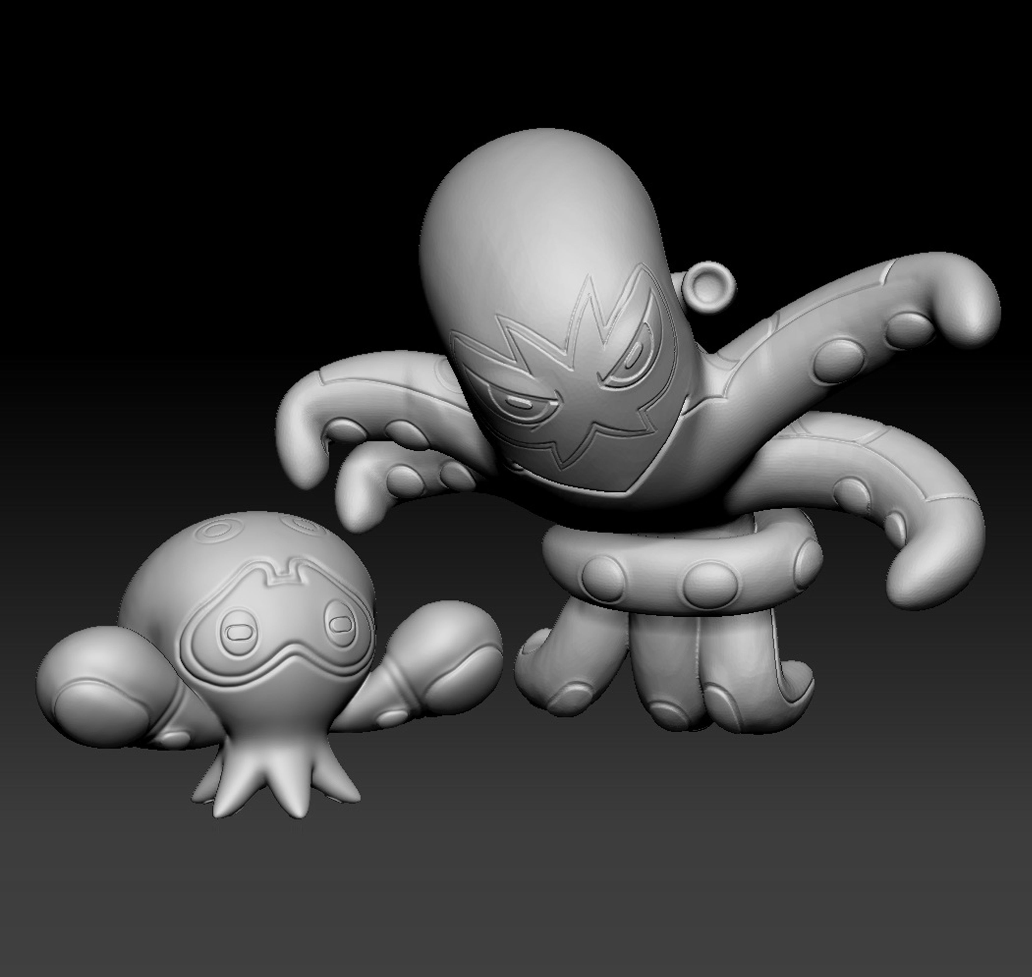 Pokemon Clobbopus and Grapploct 3D print model_1