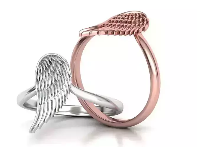 Angel Wing Ring  Wing Fashion Ring 3dmodel 3D print model