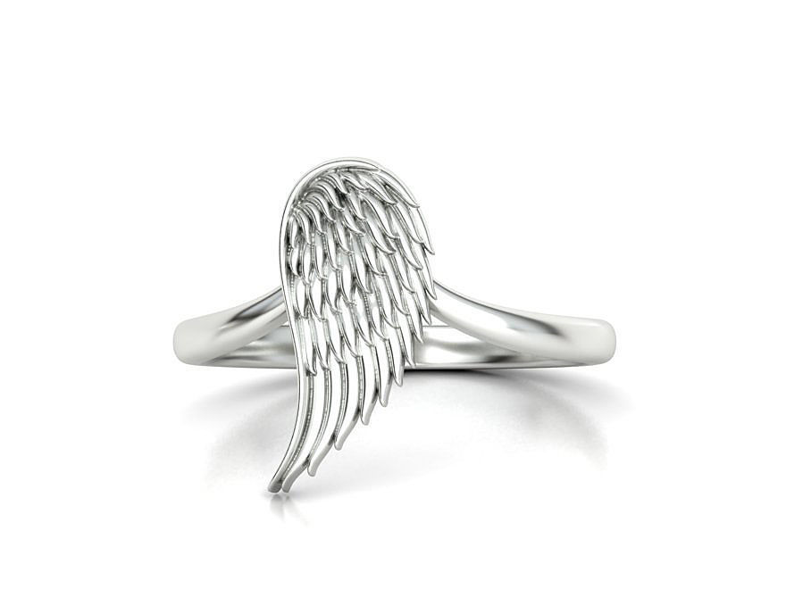 Angel Wing Ring  Wing Fashion Ring 3dmodel 3D print model_3
