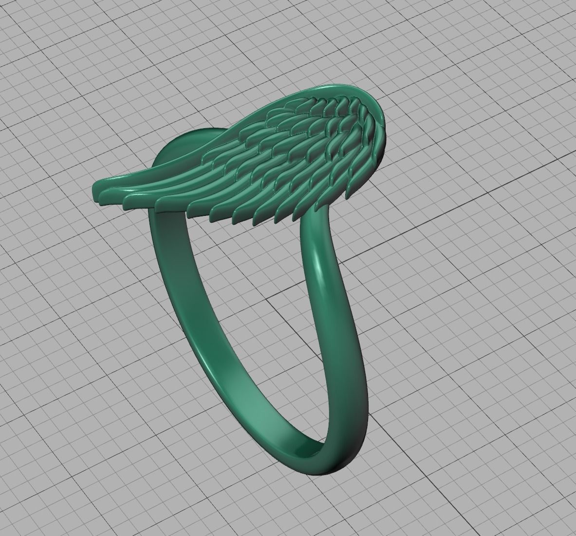 Angel Wing Ring  Wing Fashion Ring 3dmodel 3D print model_12
