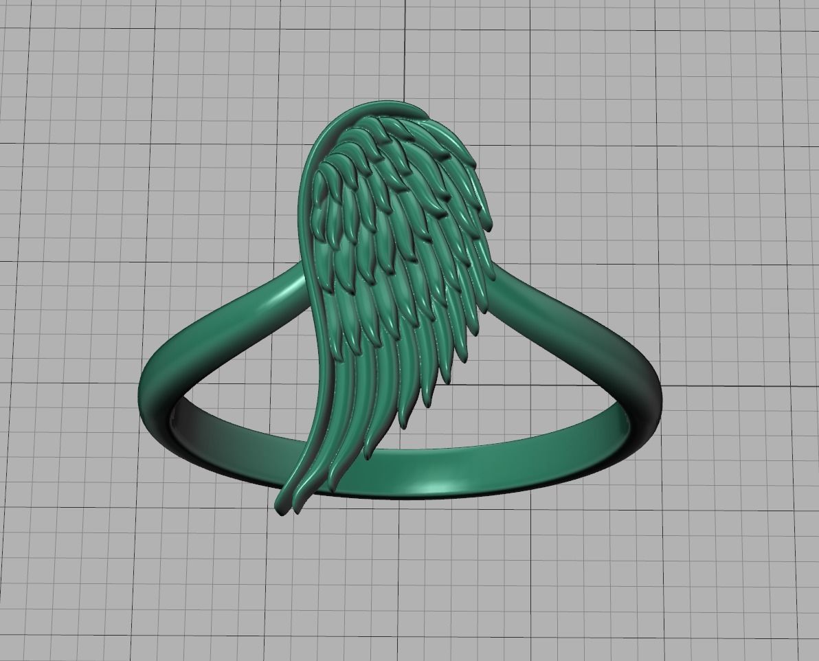 Angel Wing Ring  Wing Fashion Ring 3dmodel 3D print model_14