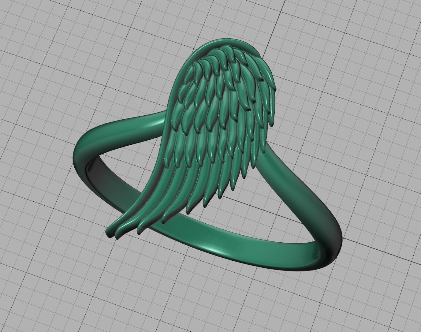 Angel Wing Ring  Wing Fashion Ring 3dmodel 3D print model_11
