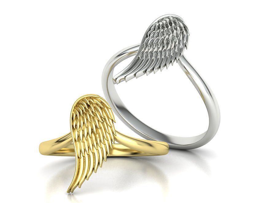 Angel Wing Ring  Wing Fashion Ring 3dmodel 3D print model_1