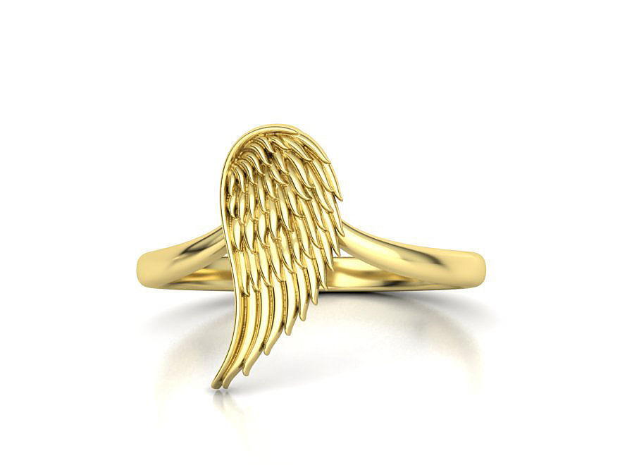 Angel Wing Ring  Wing Fashion Ring 3dmodel 3D print model_4