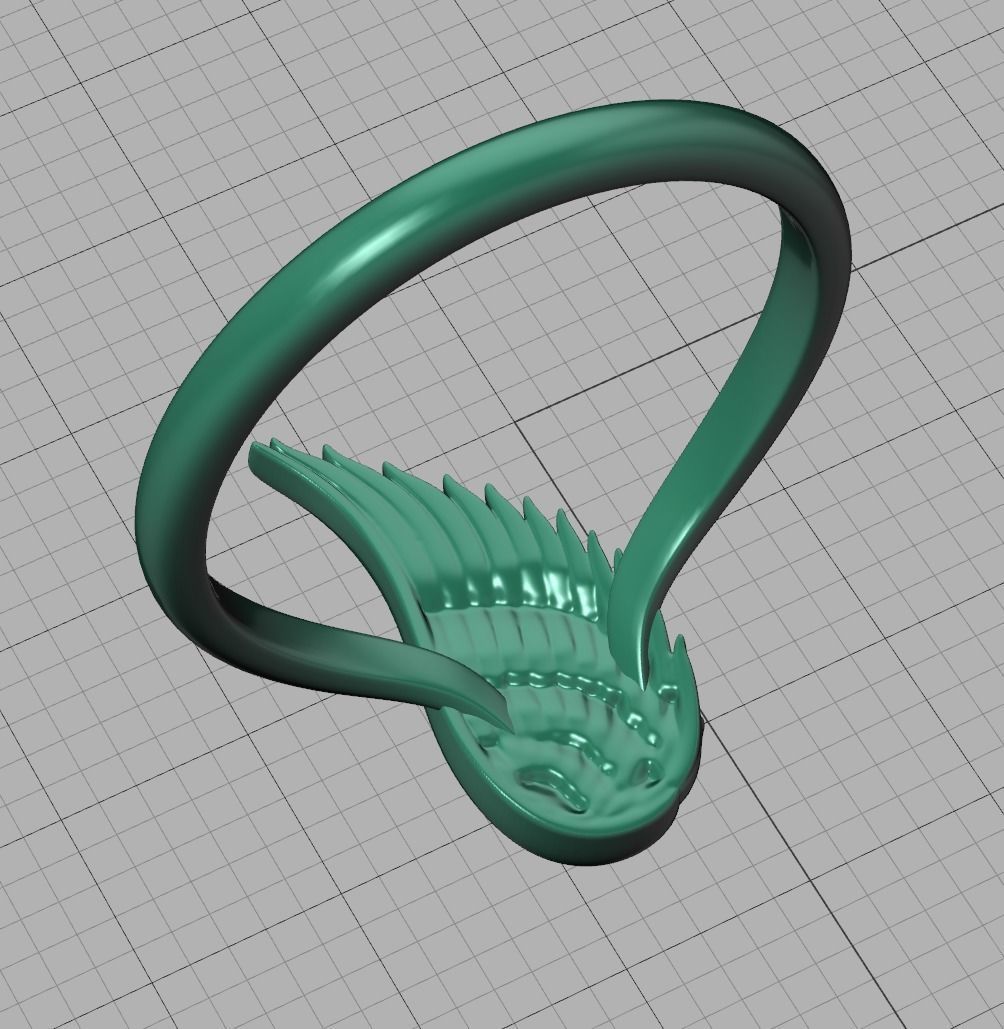 Angel Wing Ring  Wing Fashion Ring 3dmodel 3D print model_15