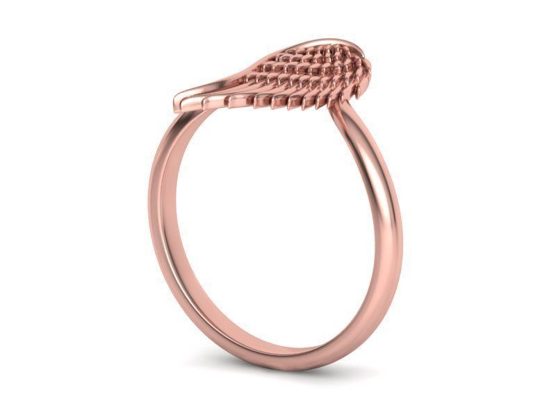 Angel Wing Ring  Wing Fashion Ring 3dmodel 3D print model_5