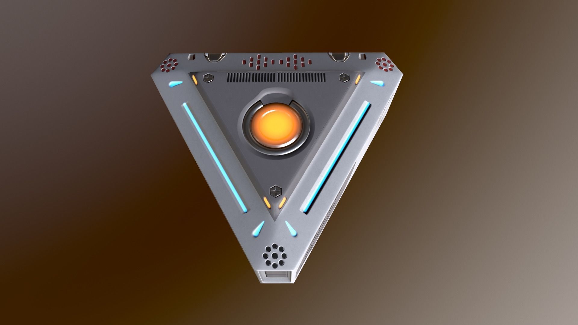 Sci-fi box Low-poly 3D model_5