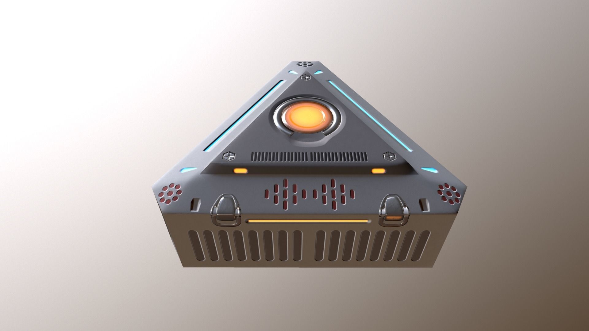 Sci-fi box Low-poly 3D model_4