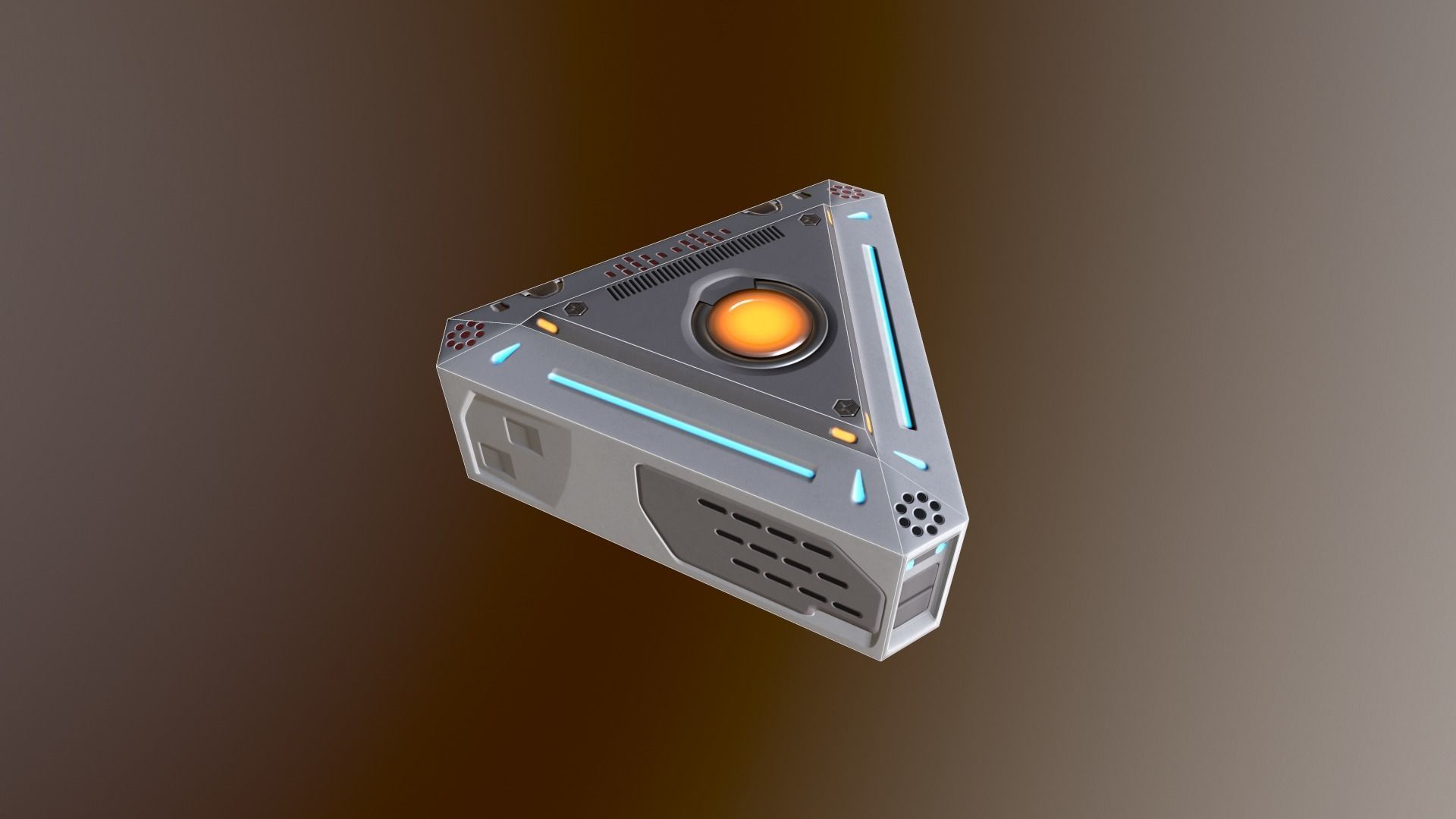 Sci-fi box Low-poly 3D model_7