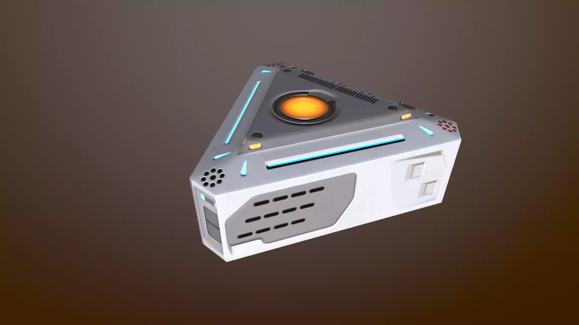 Sci-fi box Low-poly 3D model_0