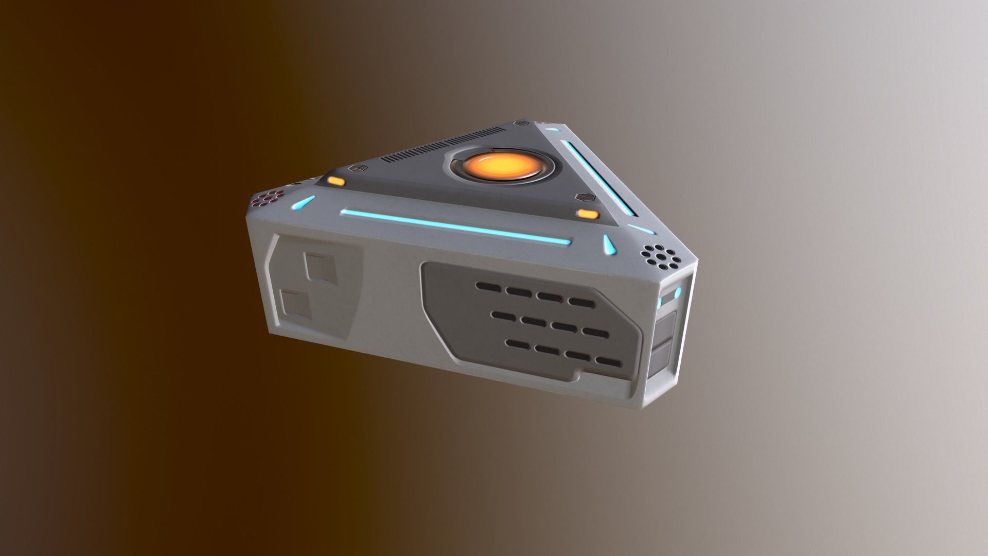 Sci-fi box Low-poly 3D model_3