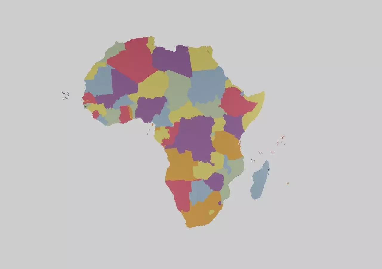 Africa Map 3D Low-poly 3D model